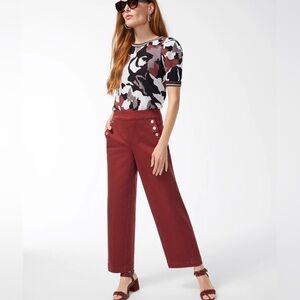 Chicos rust colored ankle button wide leg jeans